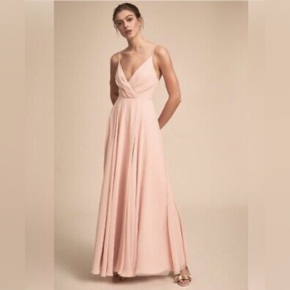 BHLDN Eva Blush chiffon Dress Size Small - Picture 1 of 13
